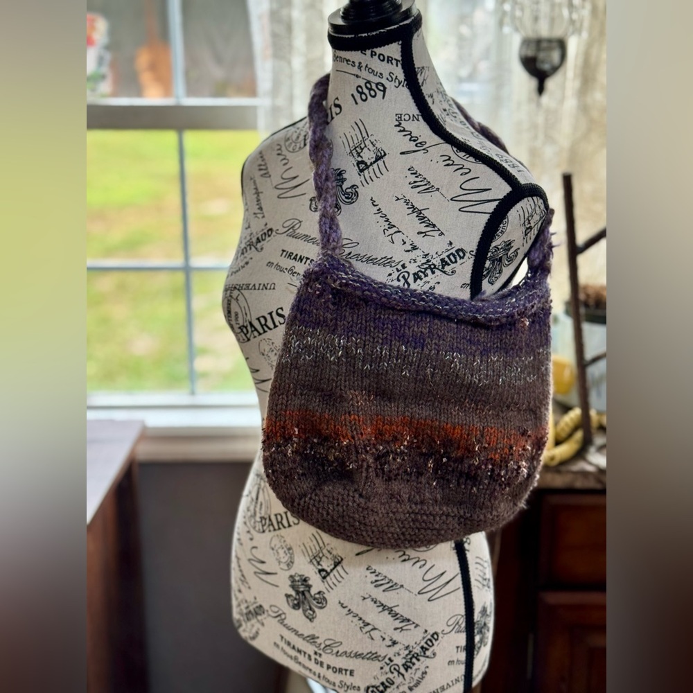 Hand Crafted Vibrant Felted Knit Shoulder Bag - Picture 2 of 11